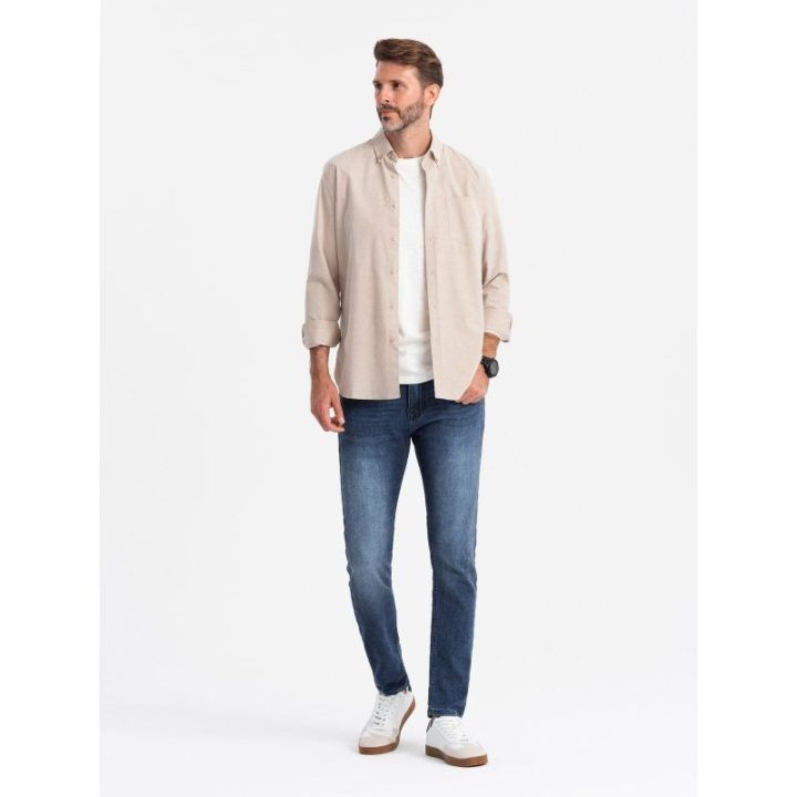 Vyriški mėlyni slim fit džinsai su elastanu