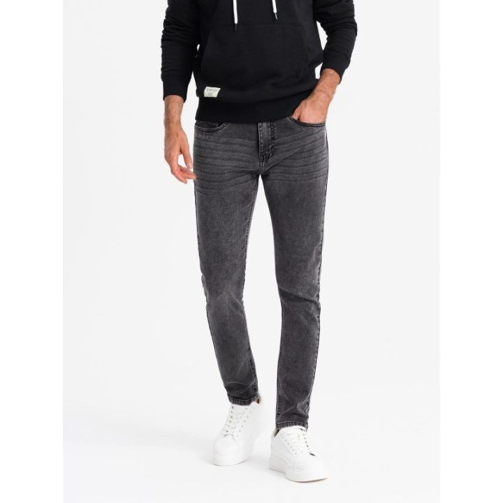 Vyriški pilki slim fit džinsai su elastanu