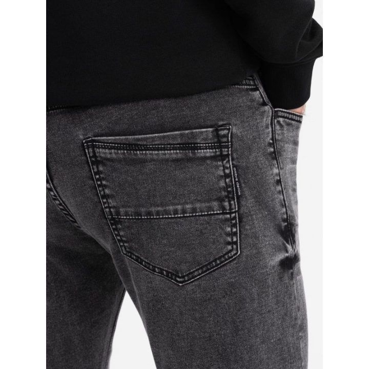 Vyriški pilki slim fit džinsai su elastanu