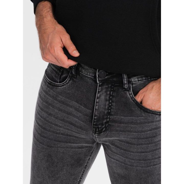 Vyriški pilki slim fit džinsai su elastanu