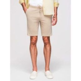 Vyriški smėlio spalvos slim fit šortai su raišteliu