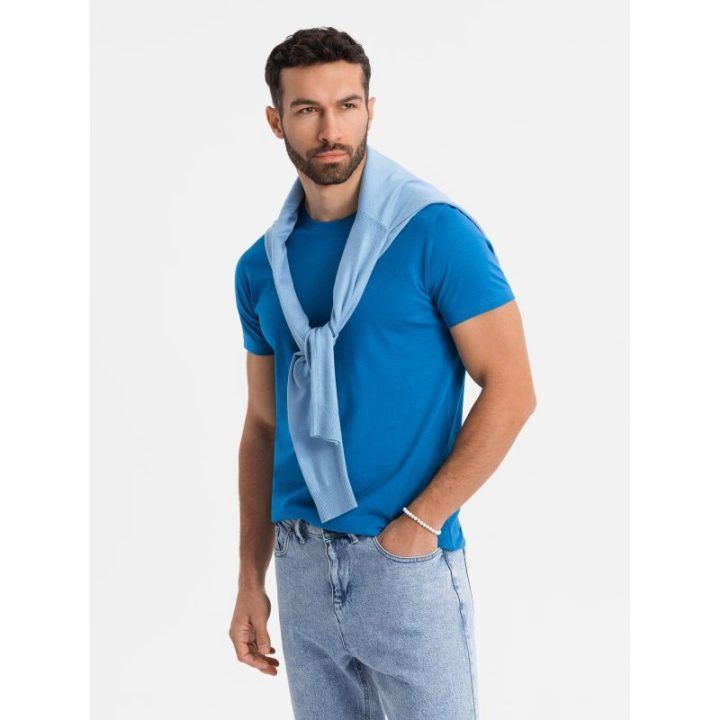 Vyriški mėlyni marškinėliai Ombre Clothing