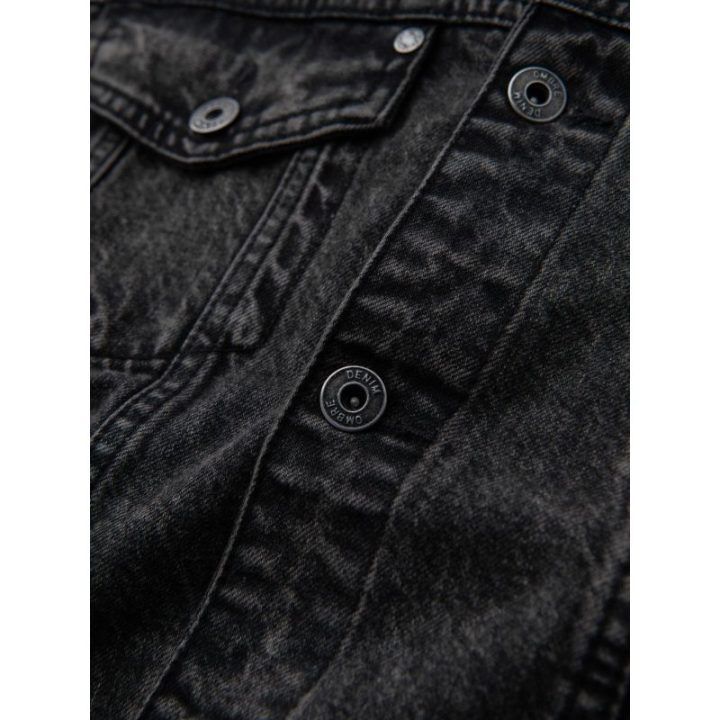 Vyriška juoda džinsinė striukė su kišenėmis