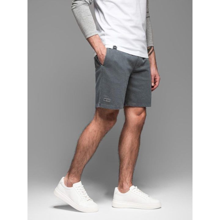 Vyriški tamsiai pilki laisvalaikio šortai Relaxed Fit