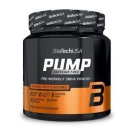 Treniruočių booster BioTechUSA Pump Caffeine Free 330 g, tropinių vaisių skonio