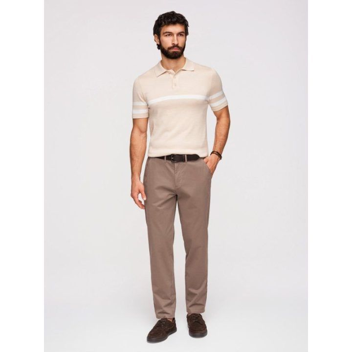Vyriškos rudos chino kelnės regular fit
