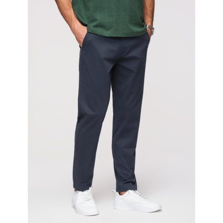 Vyriškos tamsiai mėlynos chino kelnės regular fit