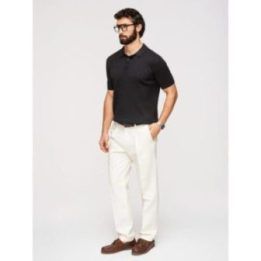 PAVADINIMAS: Vyriški juodi slim fit polo marškinėliai