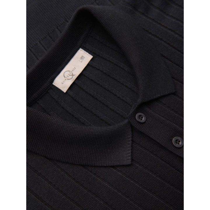 PAVADINIMAS: Vyriški juodi slim fit polo marškinėliai