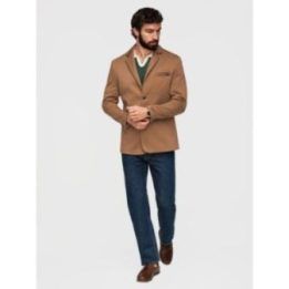 Vyriškas šviesiai rudas slim fit švarkas