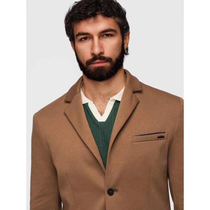 Vyriškas šviesiai rudas slim fit švarkas