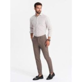 Vyriškos rudos chino kelnės regular fit