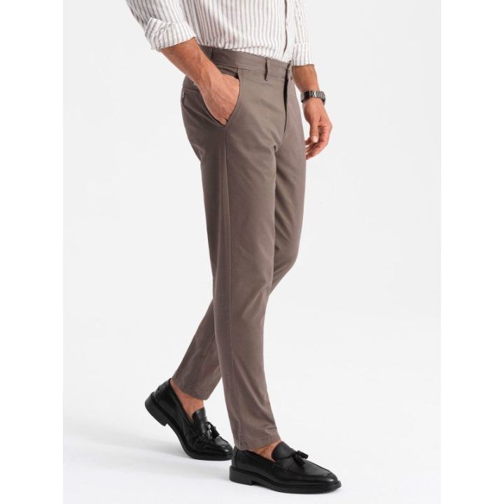 Vyriškos rudos chino kelnės regular fit