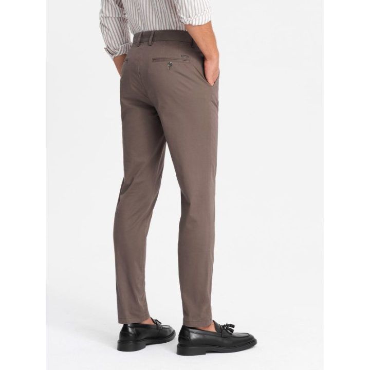 Vyriškos rudos chino kelnės regular fit