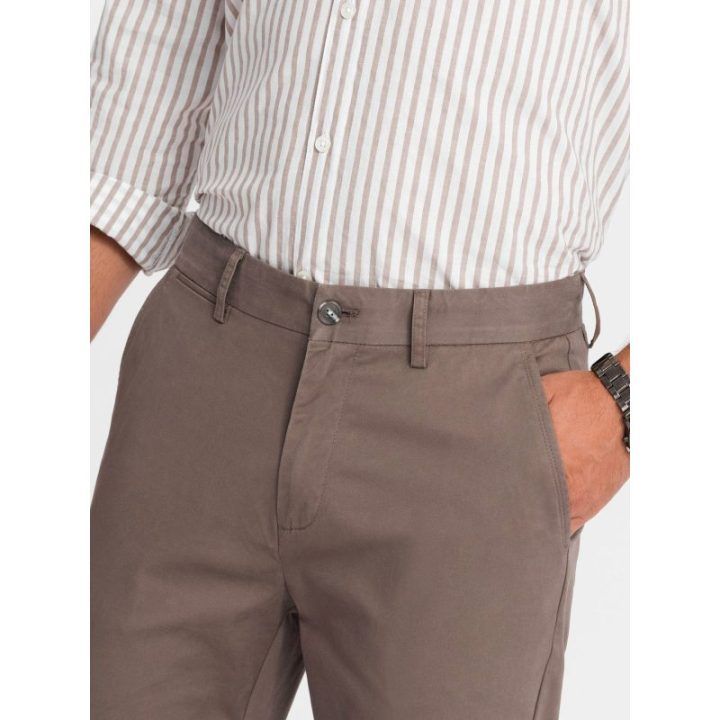 Vyriškos rudos chino kelnės regular fit