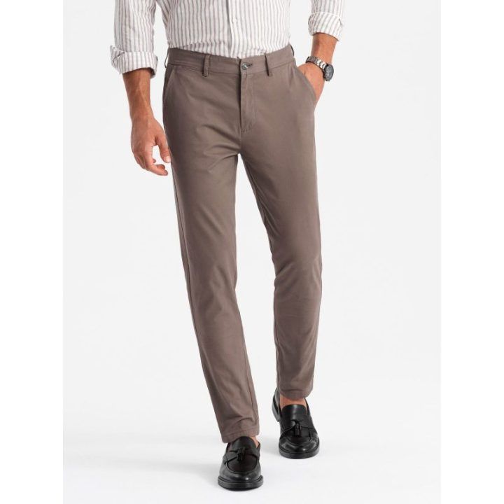 Vyriškos rudos chino kelnės regular fit
