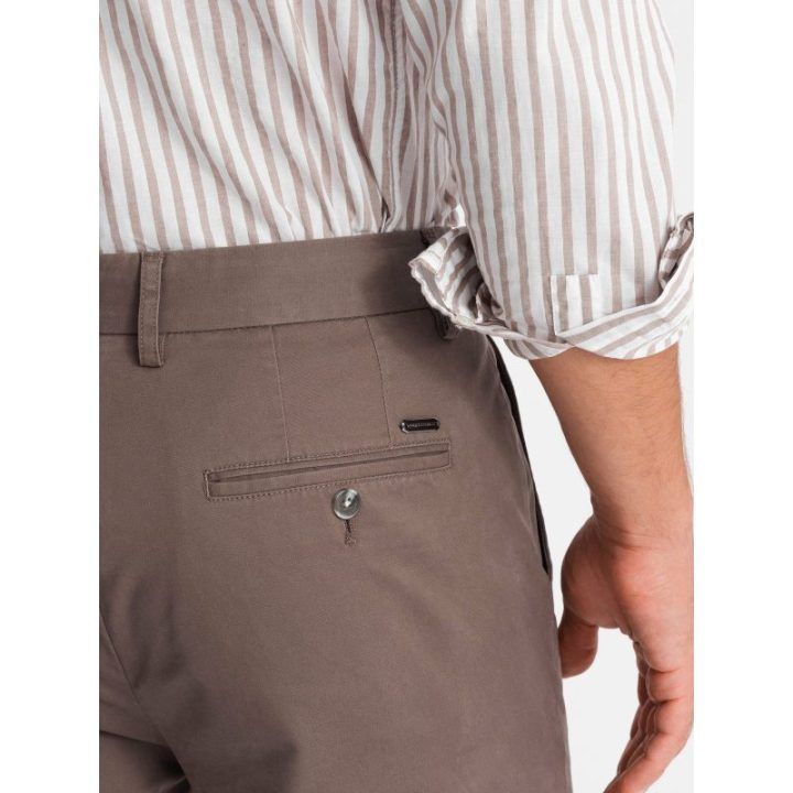 Vyriškos rudos chino kelnės regular fit