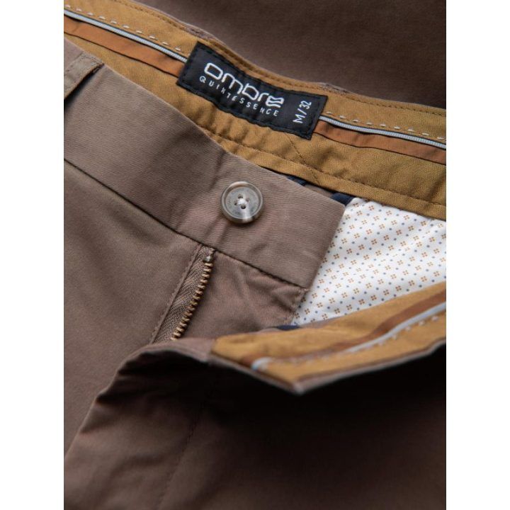 Vyriškos rudos chino kelnės regular fit