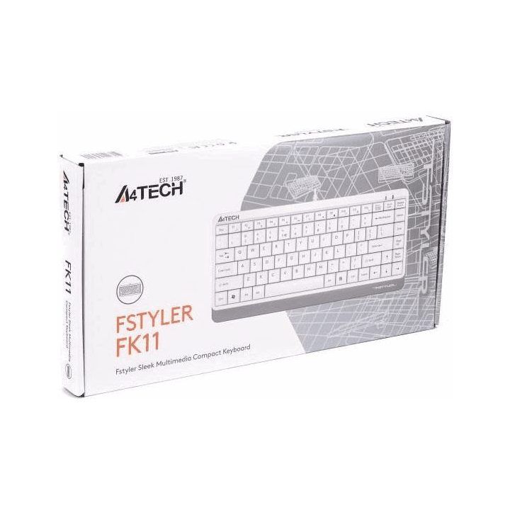 Balta mini klaviatūra A4Tech FStyler FK11