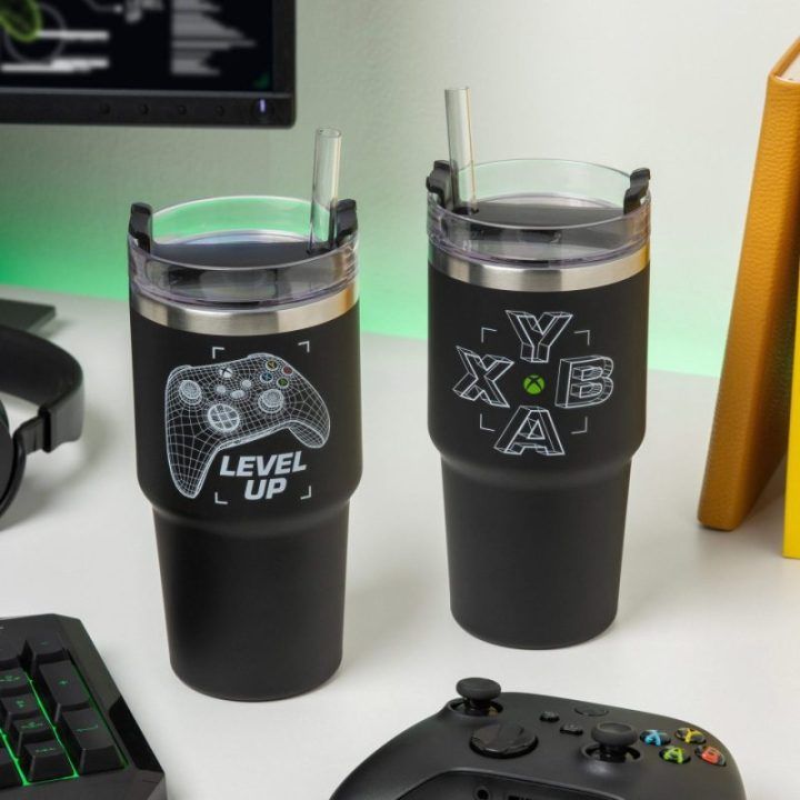 Paladone Xbox Gamer kelioninis puodelis su šiaudeliu, 600 ml