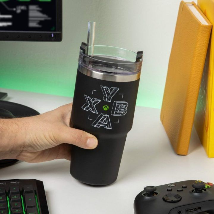 Paladone Xbox Gamer kelioninis puodelis su šiaudeliu, 600 ml