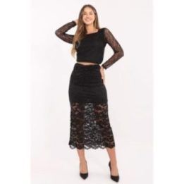 Sijonas klostuotas Italy Moda – juoda