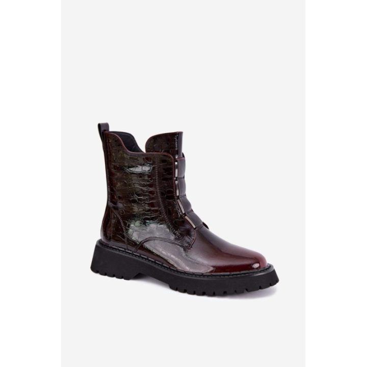 Burgundiškos lakuotos aulinukai Step in style