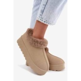 Smėlio spalvos aulinukai su kailiu Step in style