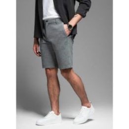 Vyriški pilki slim fit šortai iki kelių