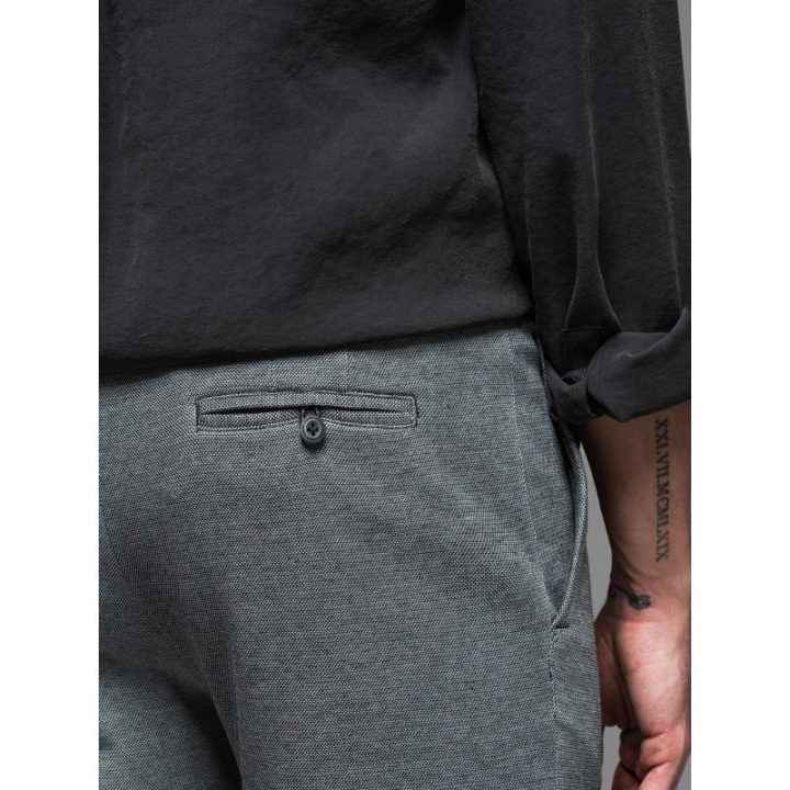 Vyriški pilki slim fit šortai iki kelių