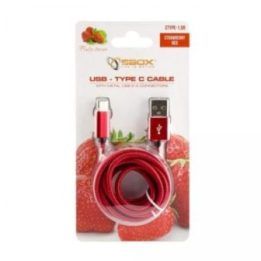 Sbox USB-A–USB-C laidas 1,5 m, raudonas