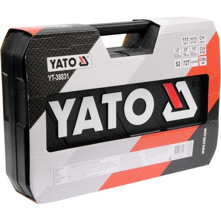111 dalių veržliarakčių ir įrankių rinkinys Yato