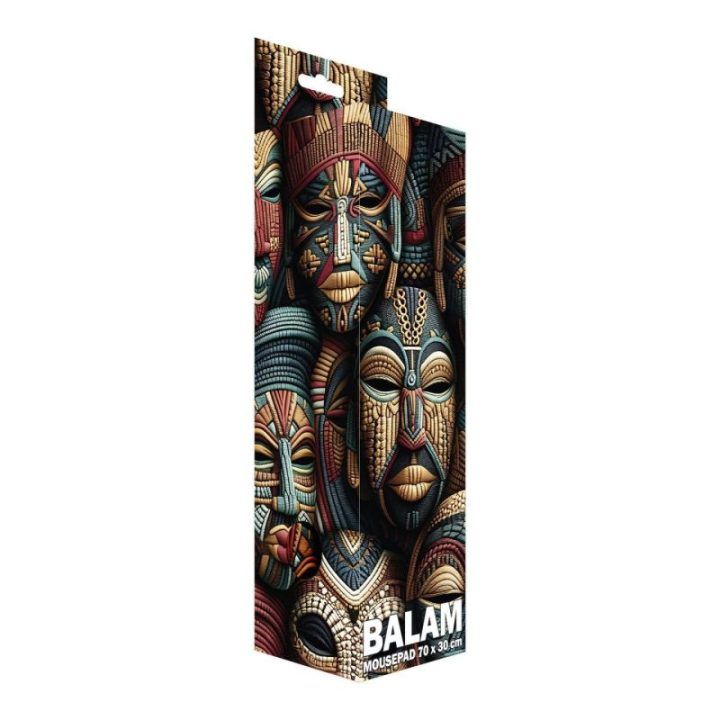 Sbox BALAM XL MP-04 pelės kilimėlis 70 × 30 cm, juodas su raštu