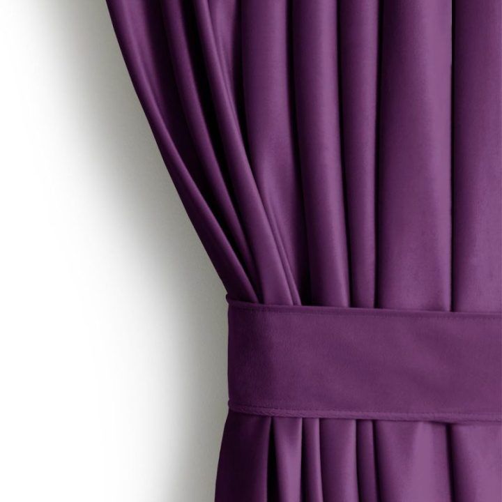 Aksominė užuolaida su kilpomis AmeliaHome 140 × 270 cm, violetinė