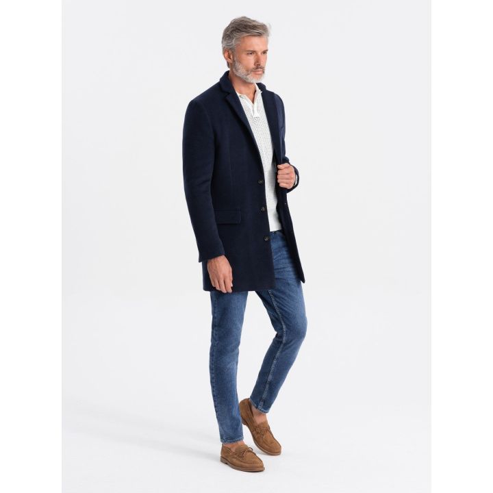 Paltas tamsiai mėlynas su užtrauktuku Jack & Jones