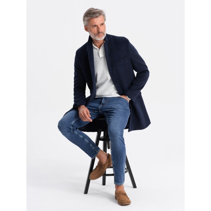 Paltas tamsiai mėlynas su užtrauktuku Jack & Jones