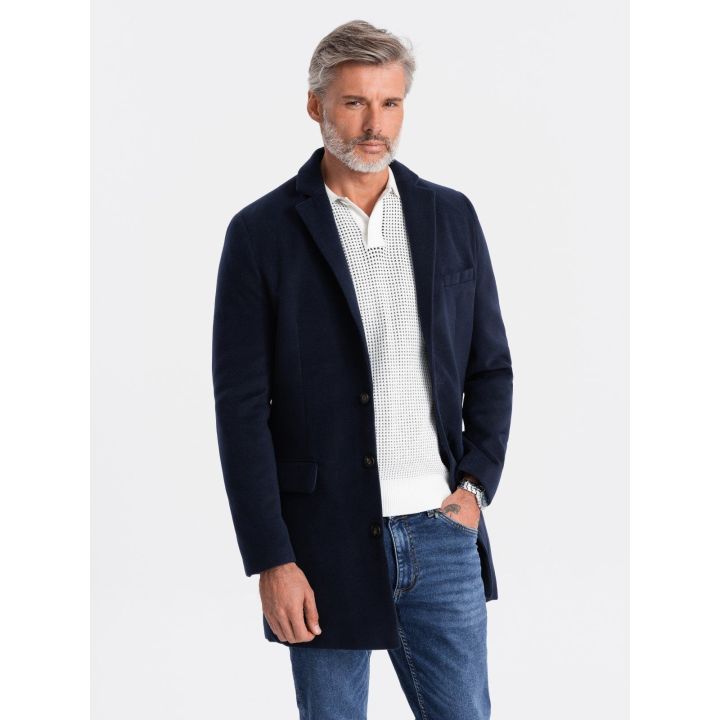 Paltas tamsiai mėlynas su užtrauktuku Jack & Jones