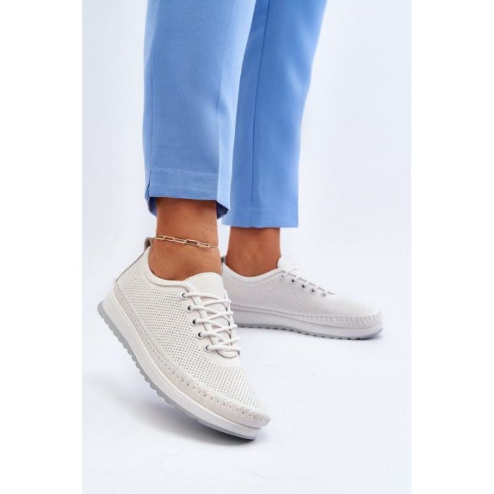 Odiniai moteriški sportiniai bateliai Smėlio spalvos Lalnai