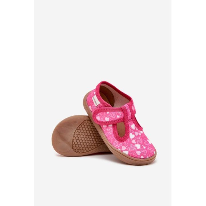 Vaikiški fuksijos spalvos barefoot bateliai su lipuku Milami