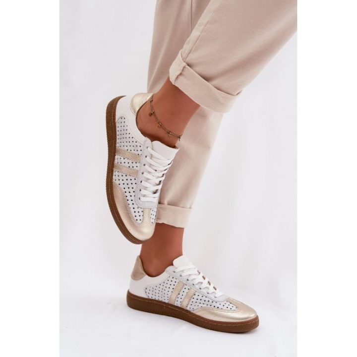 Moteriški odiniai perforuoti kedai sidabro ir aukso spalvos Zazoo