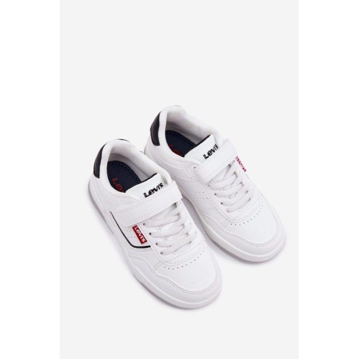 Vaikiški sportbačiai su lipniu užsegimu Levi's, balti