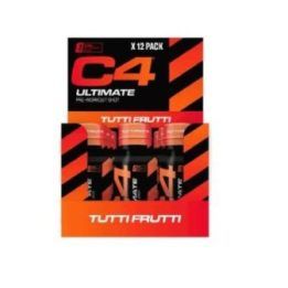 Pre-workout shot Cellucor C4 Ultimate 12 × 60 ml, „Tutti Frutti“ skonio