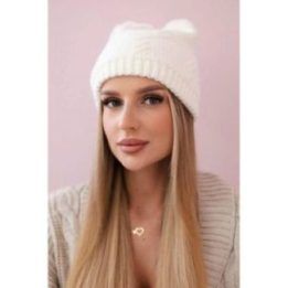 Moteriška žieminė kepurė Lorena, ekru spalvos