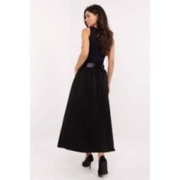 Ilgas sijonas su klostėmis ir diržu Italy Moda