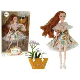 Lėlė Emily su rudenine suknele ir gėlėmis
