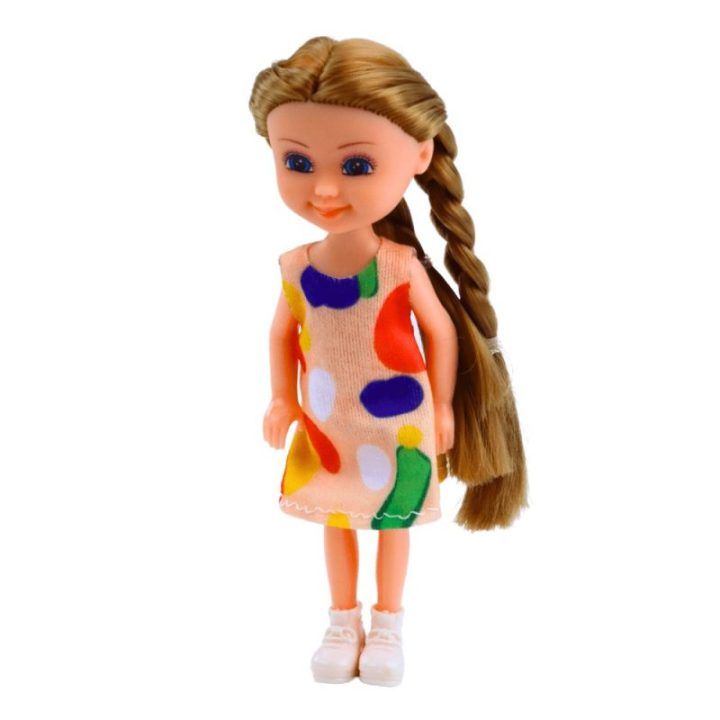 Lėlė su ilgu plauku ir suknele 15 cm Leo & Nini
