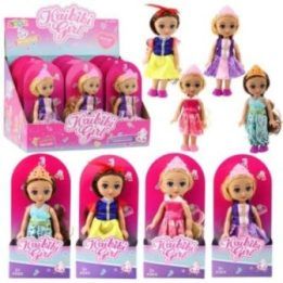 Lėlytė princesė su karūna ir suknele, 17 cm, įvairi