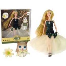 Lėlė Emily su kačiuku ir gėle, šviesiaplaukė, 3+ metų