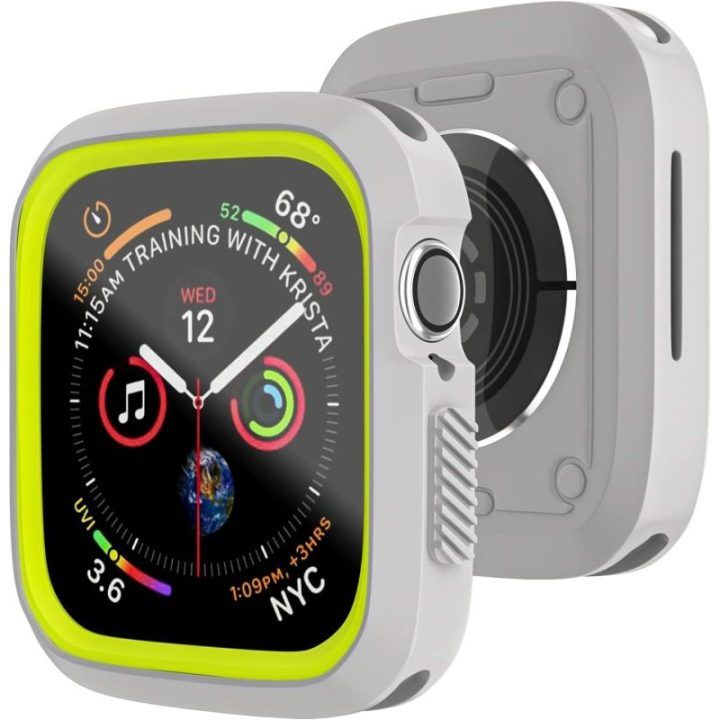 „Apple Watch 4“ 40 mm apsauginis dėklas, sidabro ir geltonos spalvos