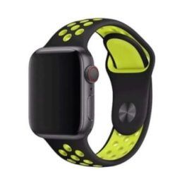 Silikoninė apyrankė Apple Watch 42/44/45/49 mm, juoda/geltona